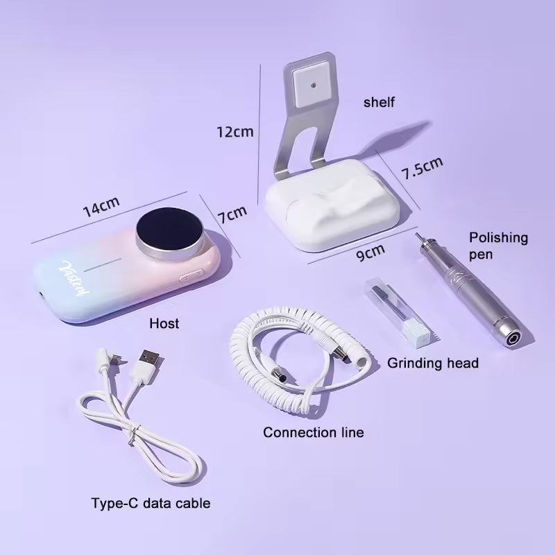 Yasterd Rechargeable Nail Drill Coreless 40000rpm-Gray