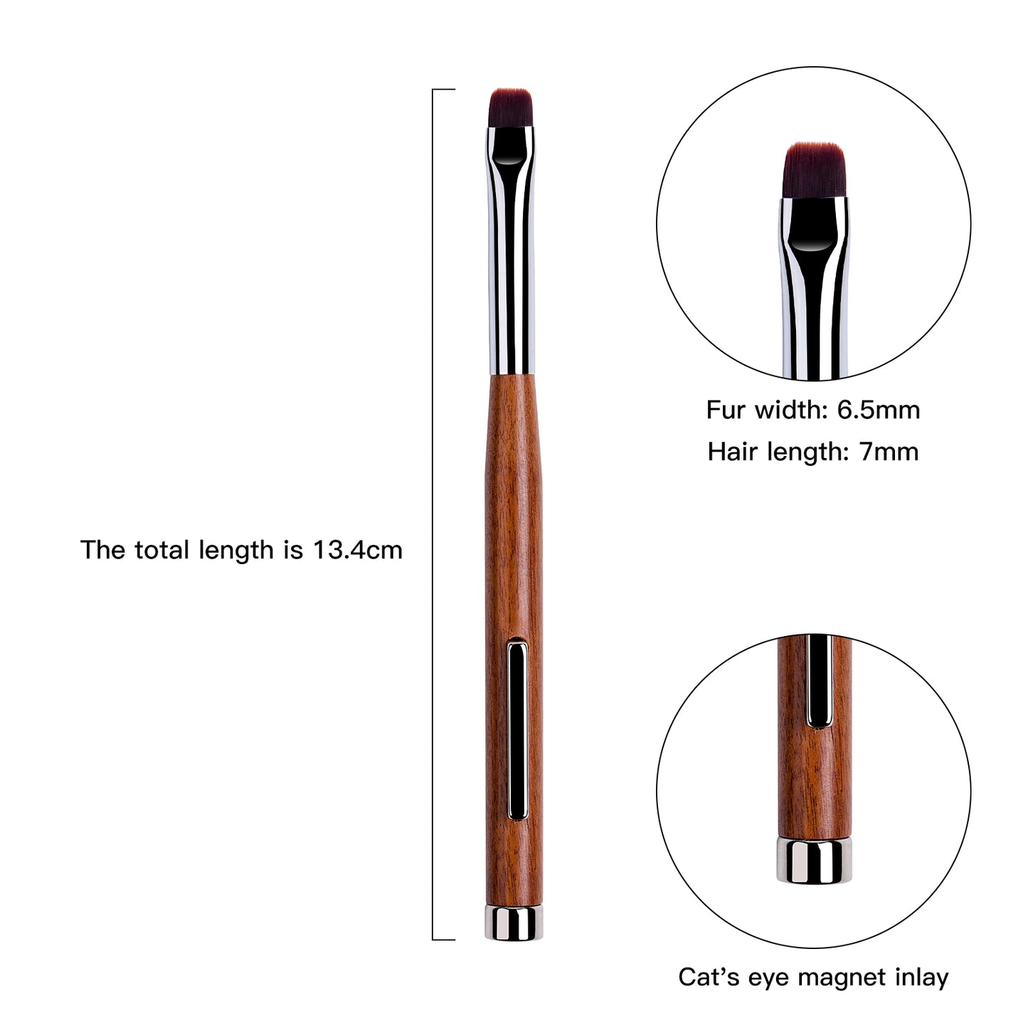 Yasterd 3-in-1 Double-Ended Magnet Cat Eye Wooden Pen Nail Art Brush