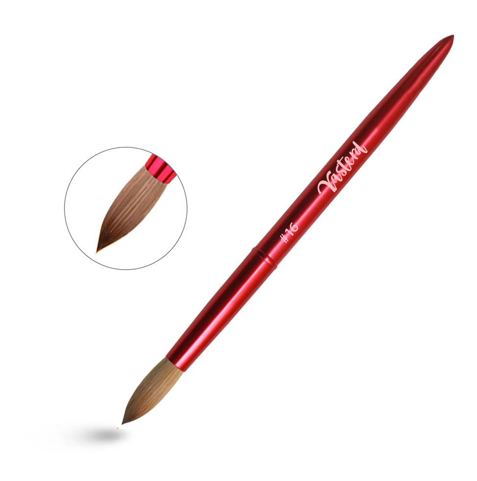 Yasterd Premium Quality Red Metal Handle Kolinsky Acrylic Nail Brush