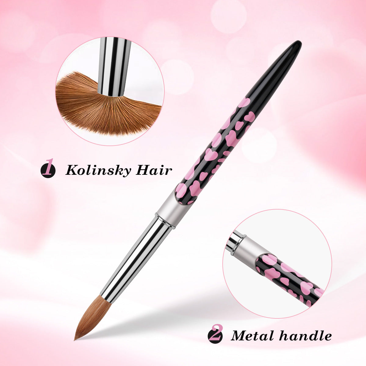 Yasterd Premium Quality Metal Handle Kolinsky Acrylic Nail Brush
