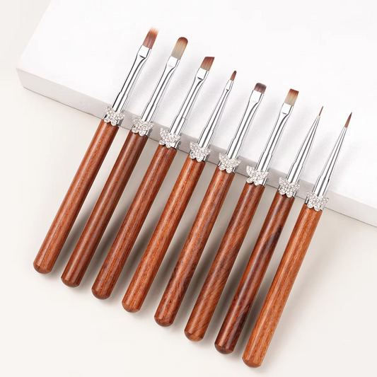 Yasterd Pro-Series Diamond Butterfly Wooden Handle Nail Art Brush Set