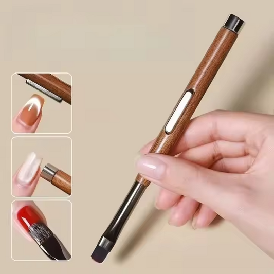 Yasterd 3-in-1 Double-Ended Magnet Cat Eye Wooden Pen Nail Art Brush
