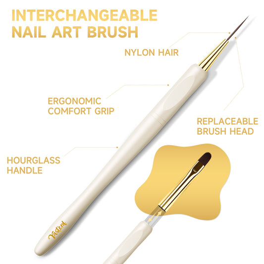 Yasterd New Replaceble Nail Art Brush Set White