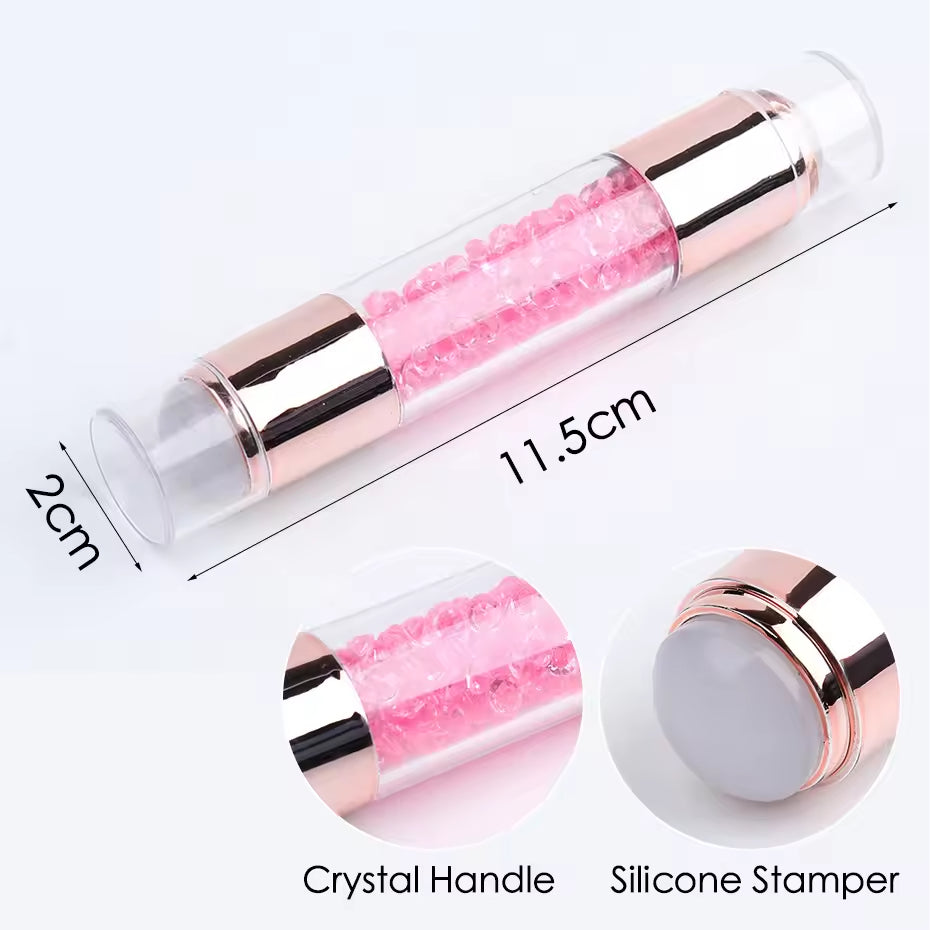 Yasterd 4Pcs Dual-Ended Nail Art Silicone Stamper Kit