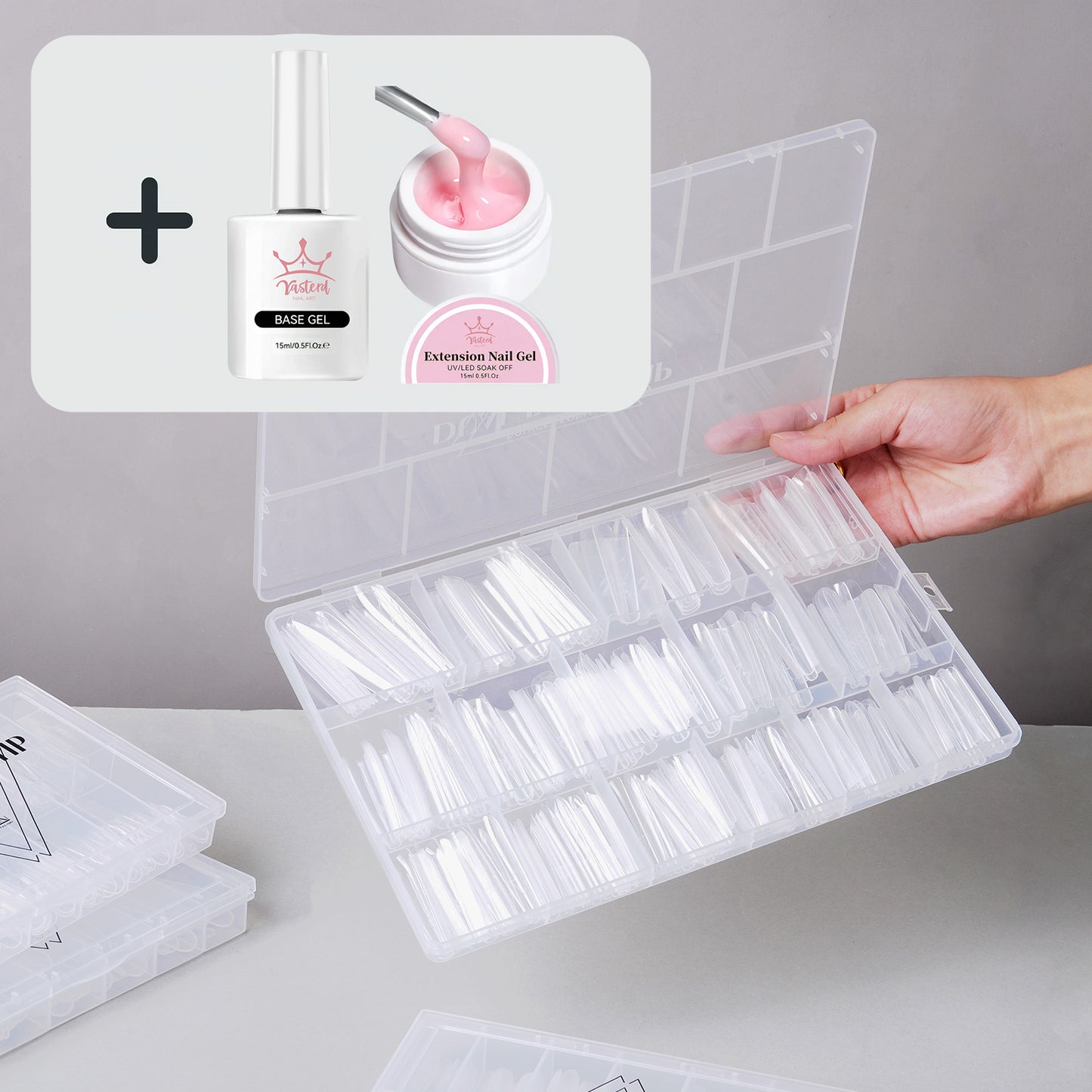 Yasterd 240Pcs Newest Sandwich Dual Forms Reusable Long Lasting Nail Extensions Size 0 To Size 14 , Suitable For All Nail Shapes