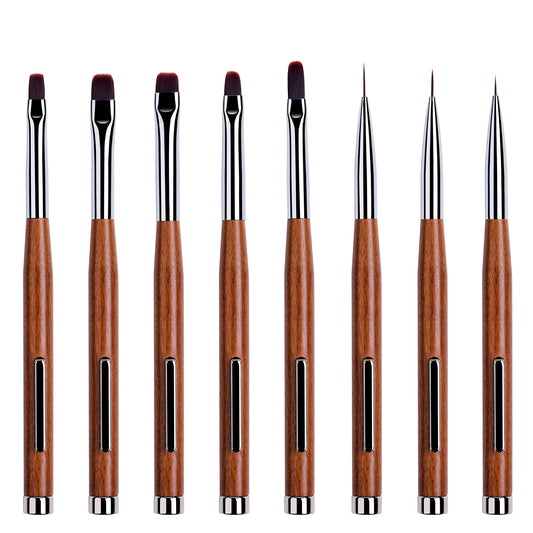 Yasterd 3-in-1 Double-Ended Magnet Cat Eye Wooden Pen Nail Art Brush