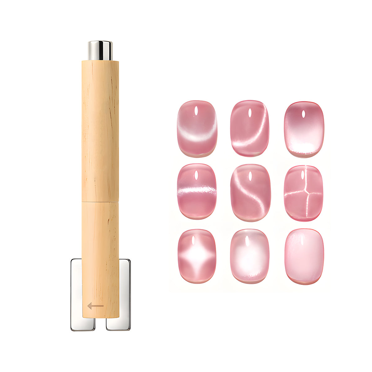 Yasterd 4-In-1 Detachable Strong Magnet Dual-Ended Wooden Cat Eye Magnetic Pen