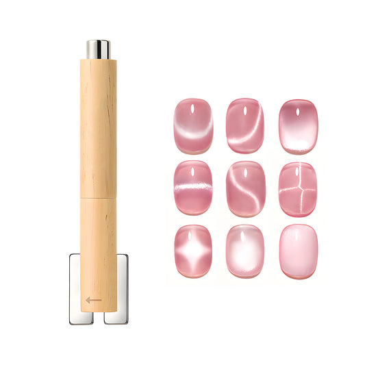 Yasterd 4-In-1 Detachable Strong Magnet Dual-Ended Wooden Cat Eye Magnetic Pen