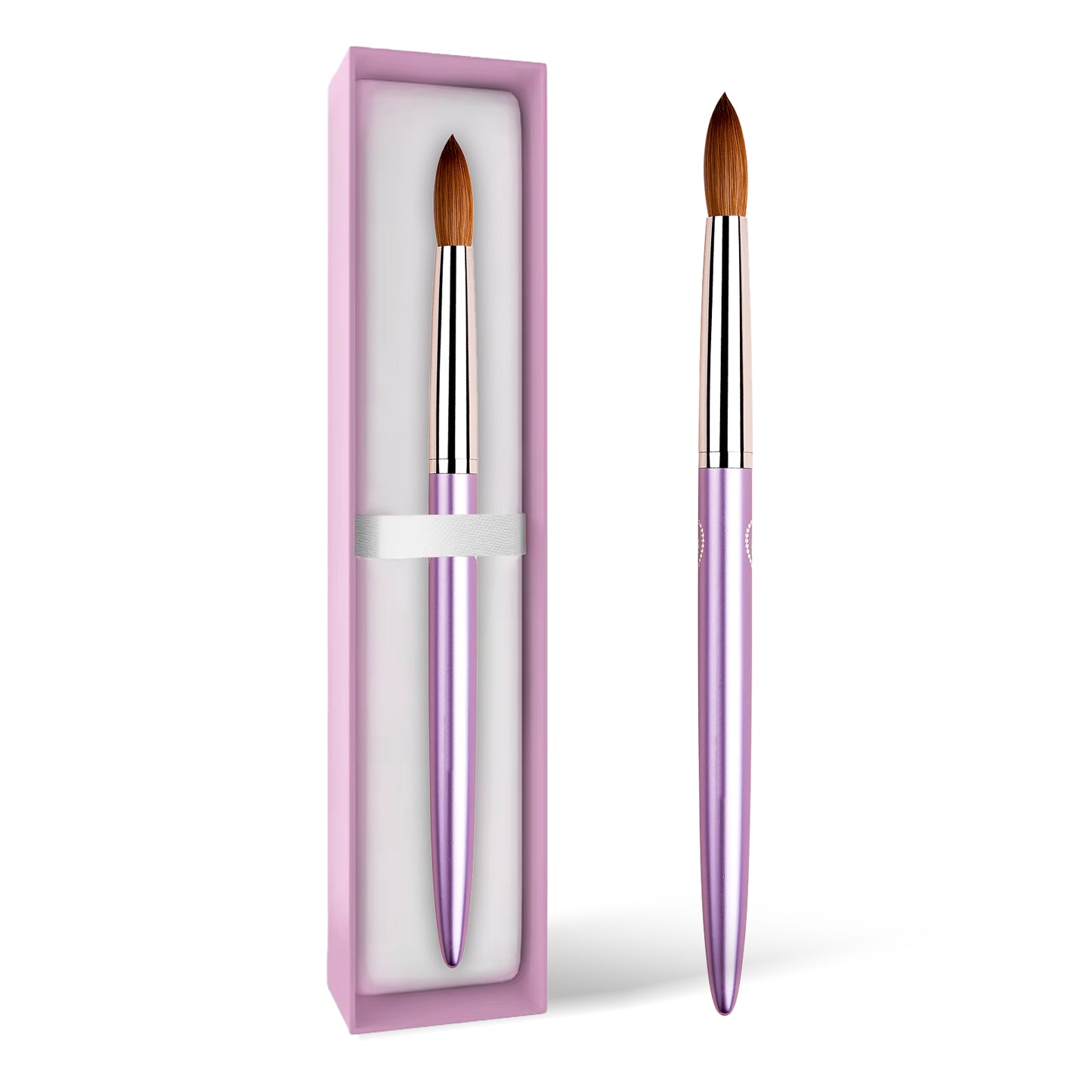 Yasterd Premium Quality Purple Metal Handle Kolinsky Acrylic Nail Brush