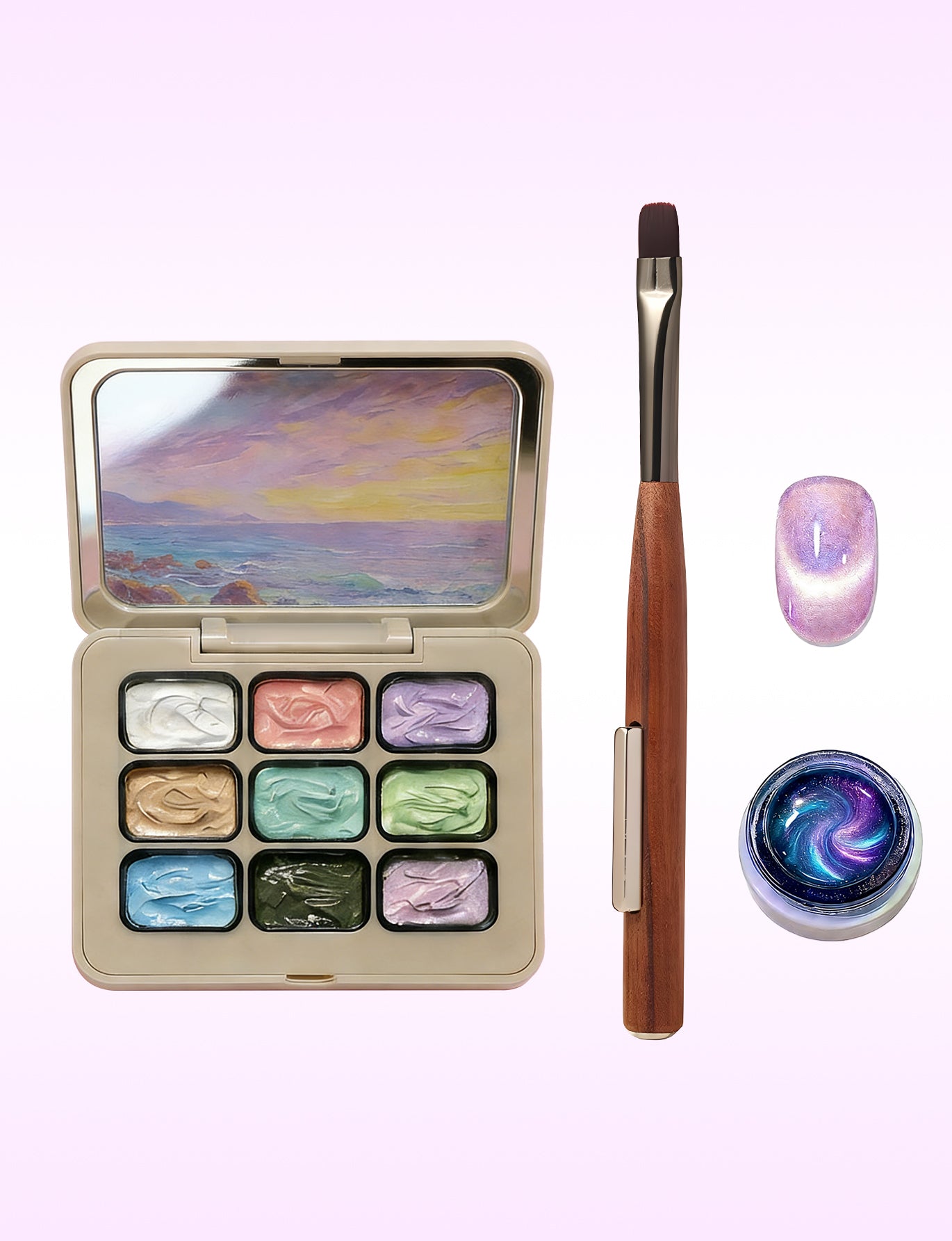 Yasterd New Nine Square Grid Nail Glue Sets Gradient Blush Patting Gel