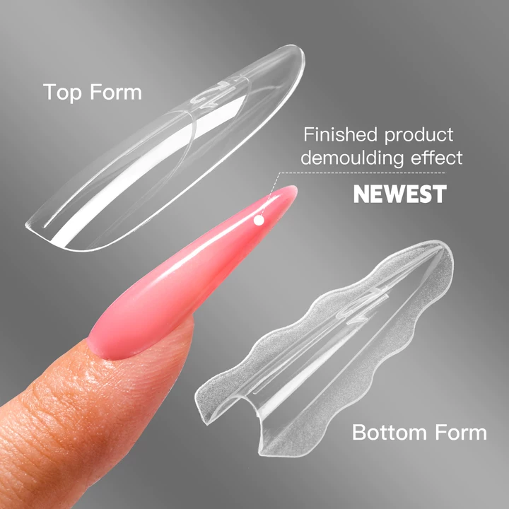 Yasterd 240Pcs Newest Sandwich Dual Forms Reusable Long Lasting Nail Extensions Size 0 To Size 14 , Suitable For All Nail Shapes