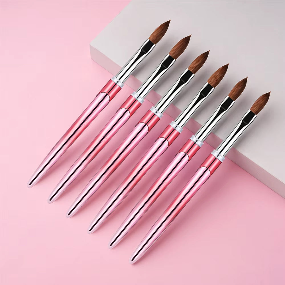 Yasterd Premium Quality Pink Metal Handle Kolinsky Acrylic Nail Brush