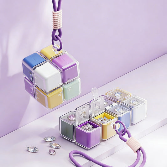 Yasterd Portable Cube Nail Art Storage Organizer 8 Grids