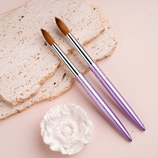 Yasterd Premium Quality Purple Metal Handle Kolinsky Acrylic Nail Brush