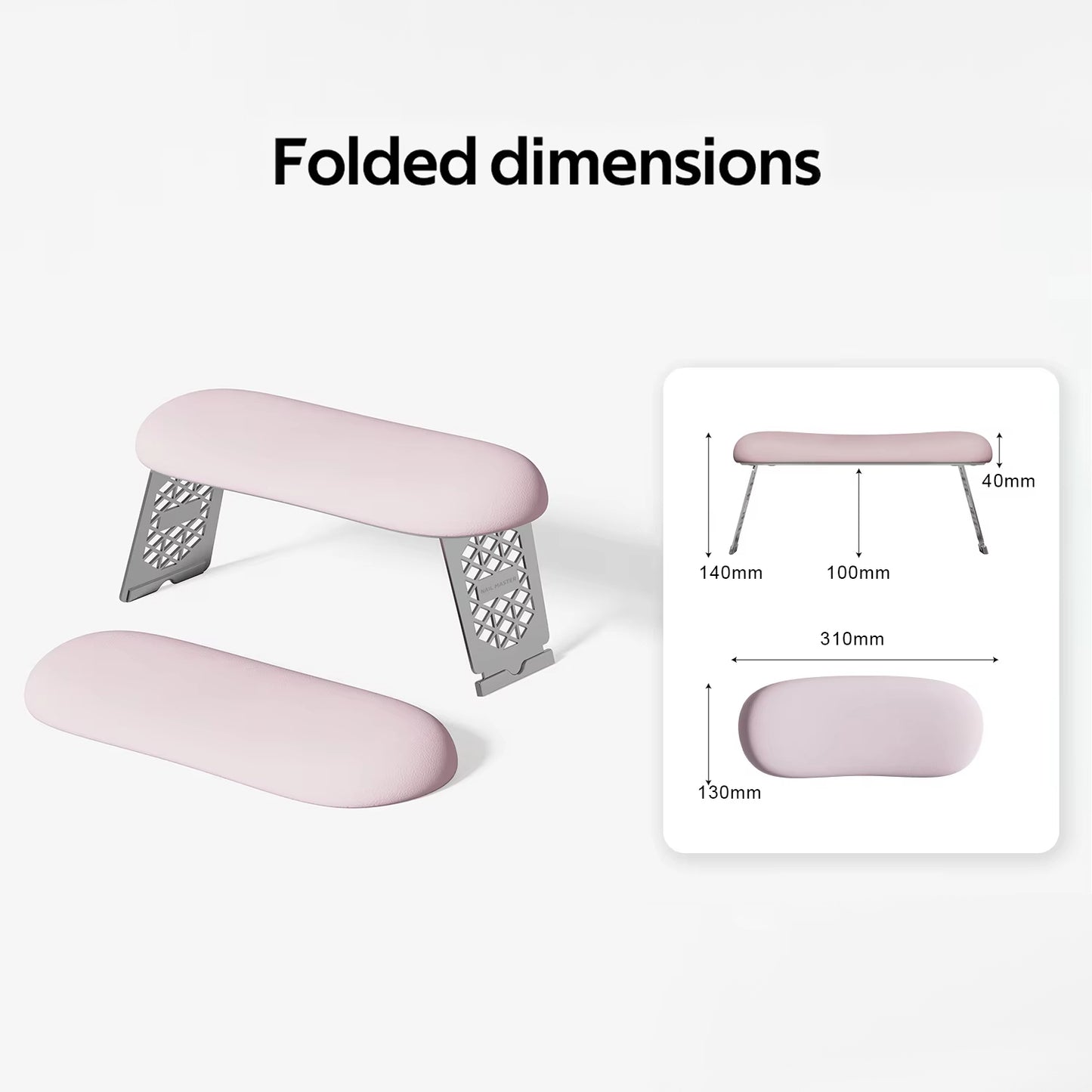 Yasterd Portable PU Leather Nail Arm Rest-White