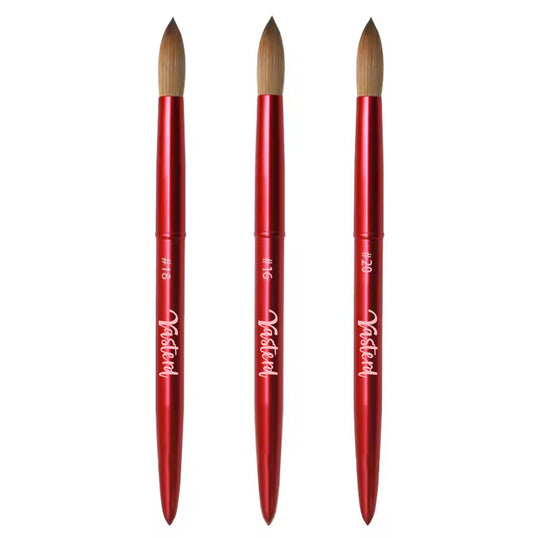 Yasterd Premium Quality Red Metal Handle Kolinsky Acrylic Nail Brush