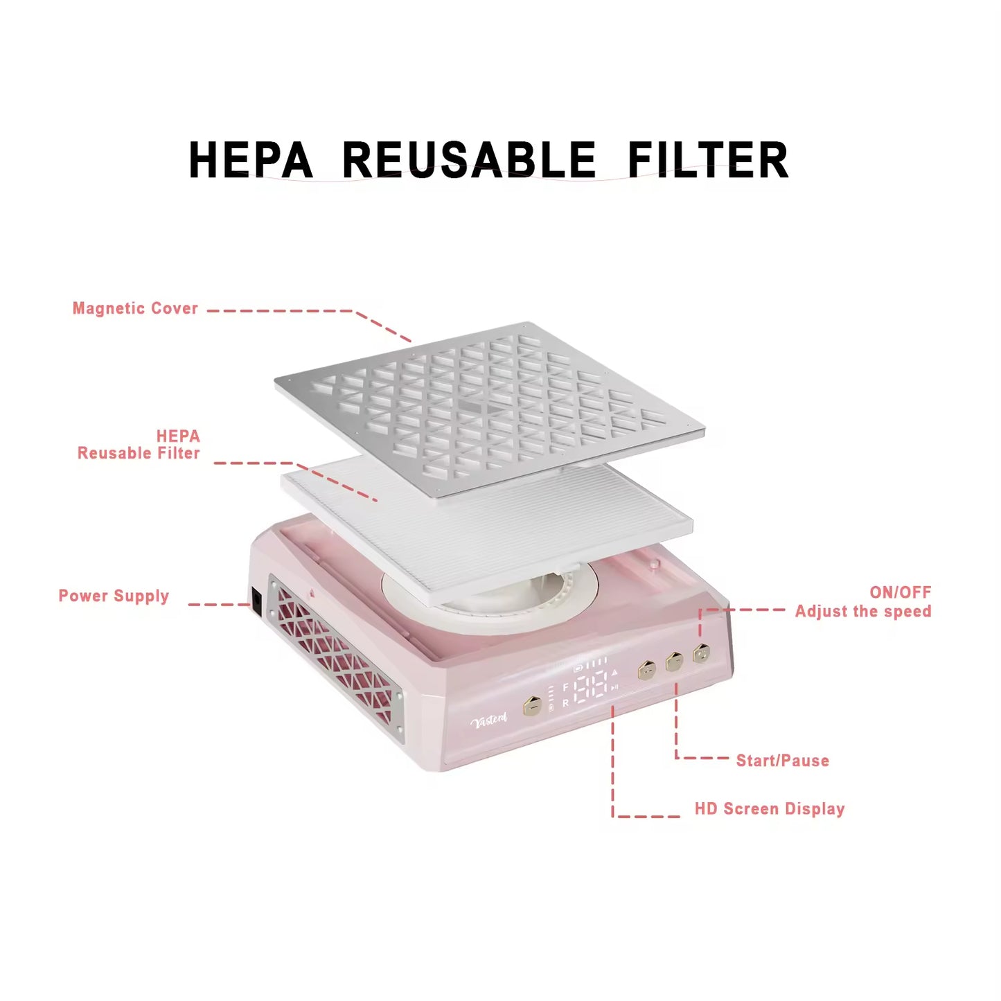 Yasterd Nail Dust Collector-Apricot