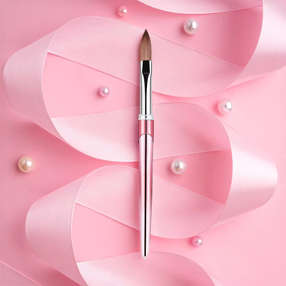 Yasterd Premium Quality Pink Metal Handle Kolinsky Acrylic Nail Brush