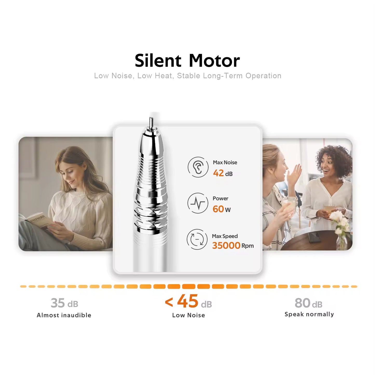 Yasterd Rechargeable Nail Drill Brushless 35000rpm-Apricot