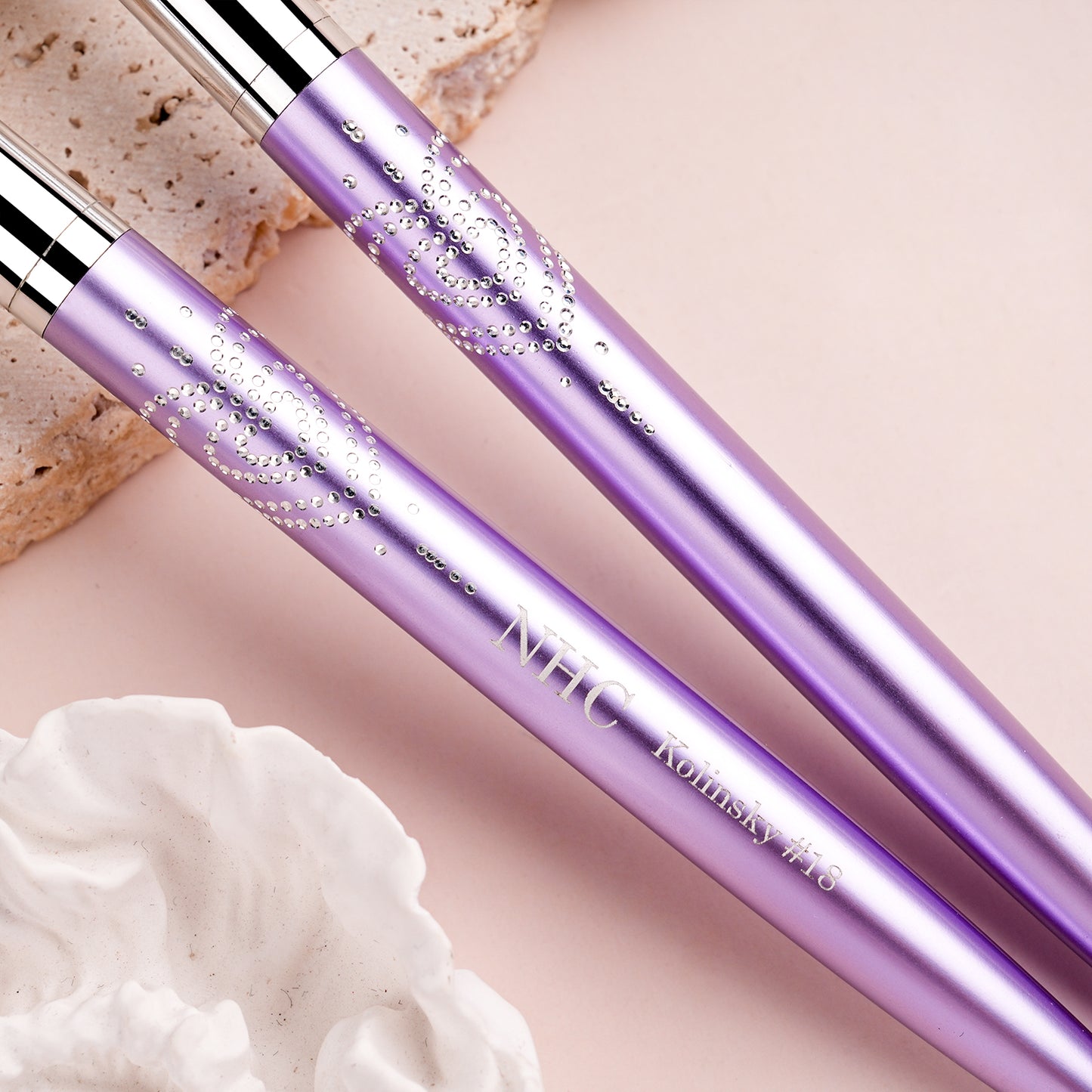 Yasterd Premium Quality Purple Metal Handle Kolinsky Acrylic Nail Brush