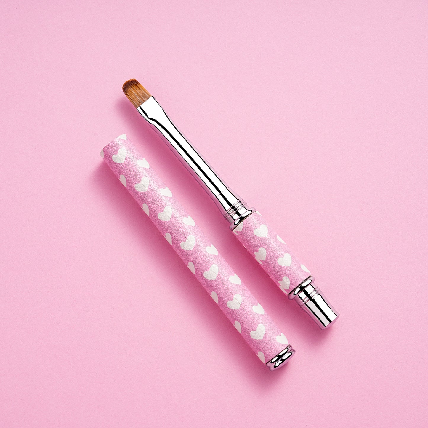 Yasterd 9Pcs Premium Quality Pink Metal Handle UV Gel Painting Pen, Flower & Gradient Designs, Liner Brushes Set