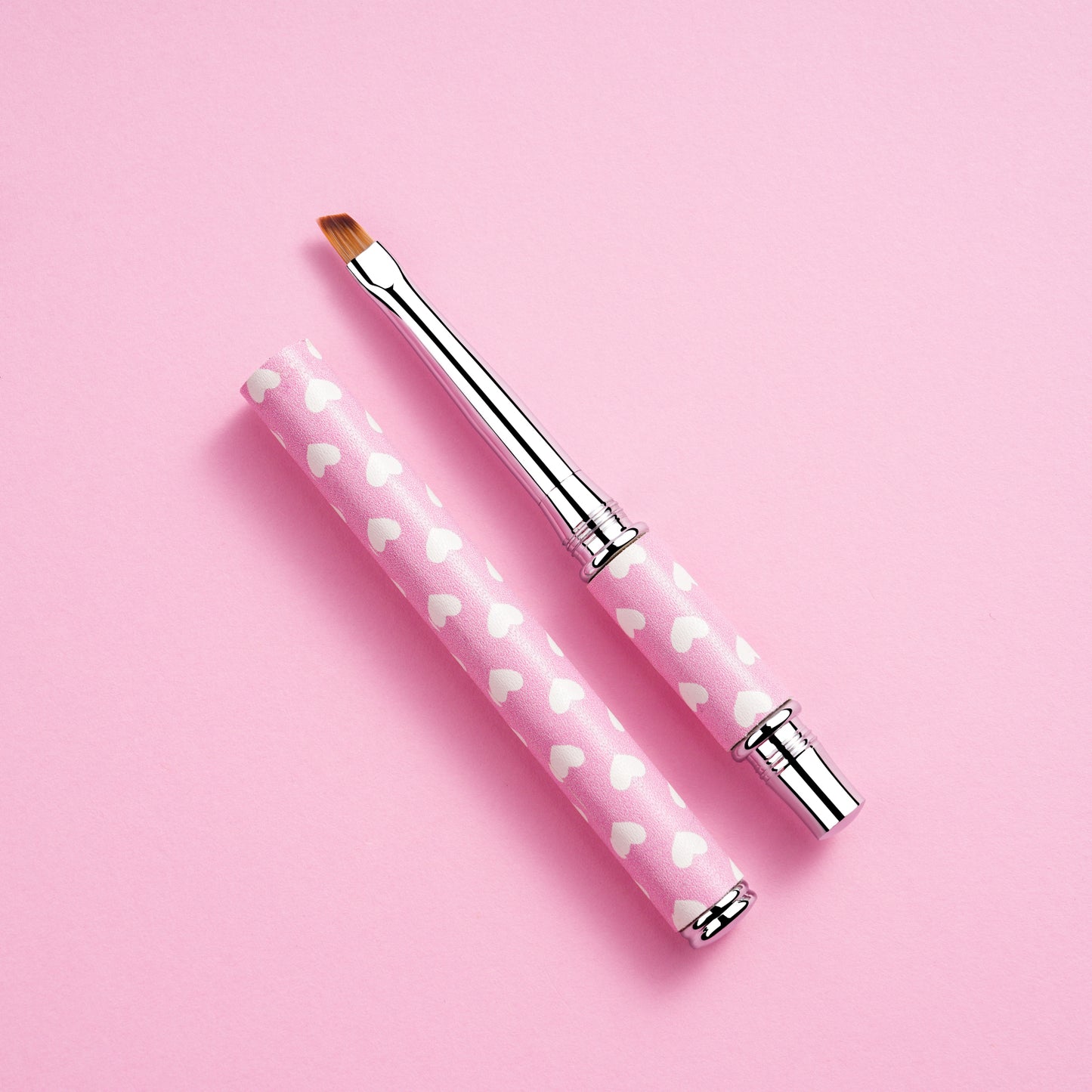 Yasterd 9Pcs Premium Quality Pink Metal Handle UV Gel Painting Pen, Flower & Gradient Designs, Liner Brushes Set