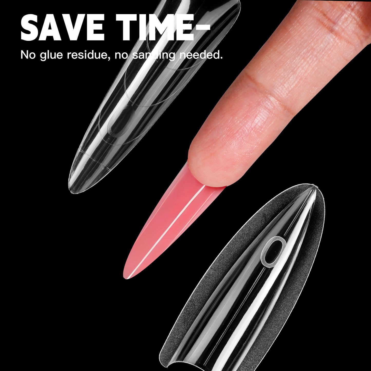 Yasterd Newest 240Pcs Sandwich Dual Nail Extension Forms 4 Shapes