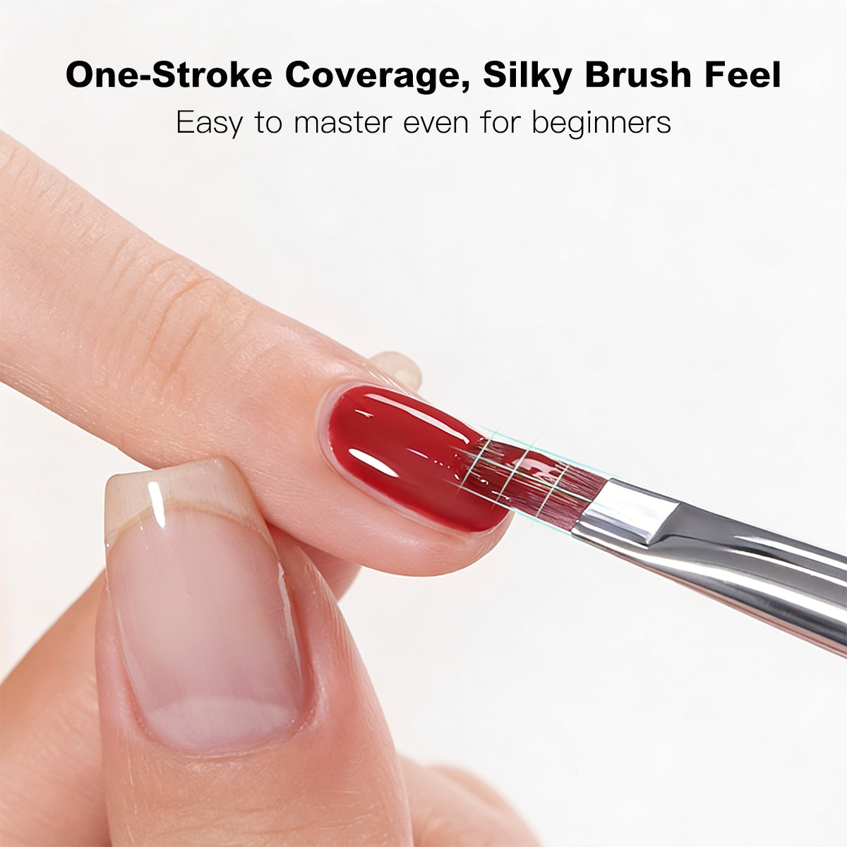 Yasterd 6Pcs Shiny Silver Nail Brush Set