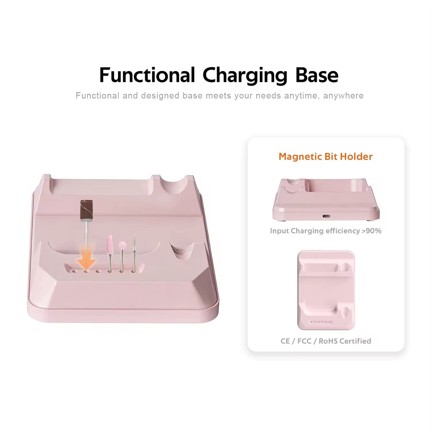 Yasterd Rechargeable Nail Drill Brushless 35000rpm-Apricot