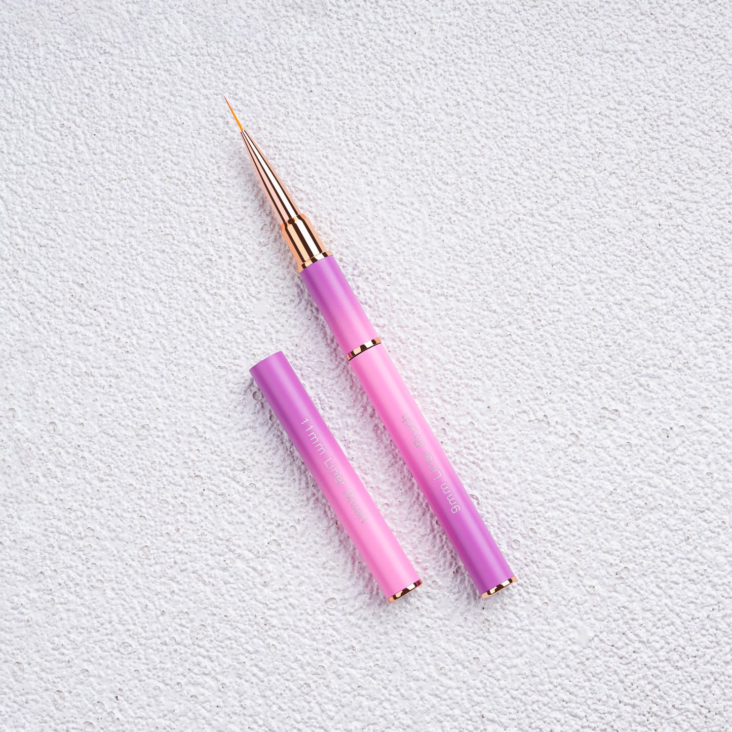 Yasterd Premium Quality 5Pcs Pink&Purple Metal Handle Nail Art Brush Set