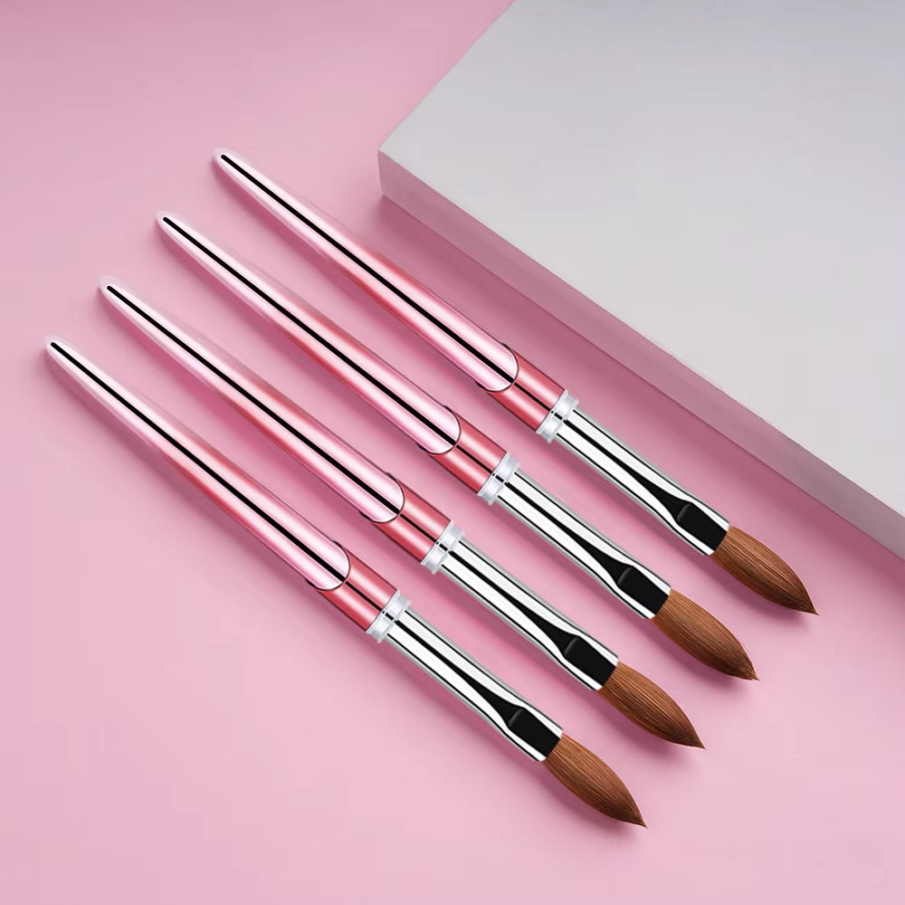 Yasterd Premium Quality Pink Metal Handle Kolinsky Acrylic Nail Brush