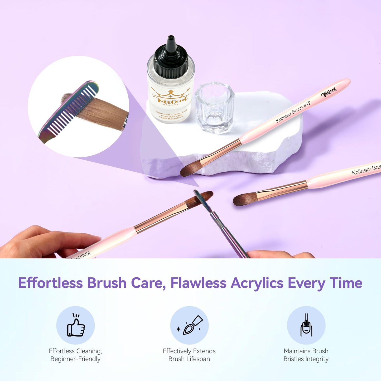 Yasterd Advanced Acrylic Nail Brush Care Set