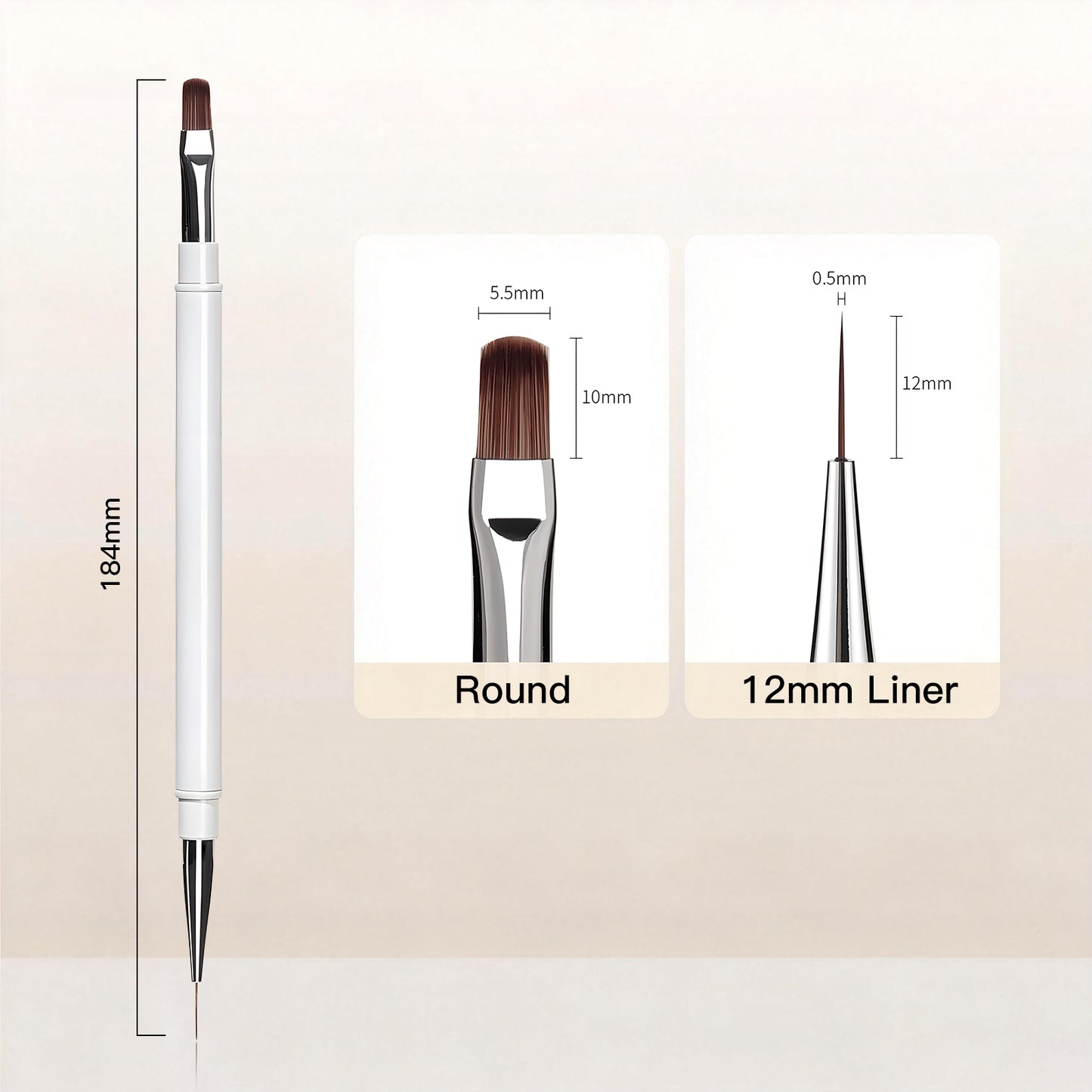 Yasterd 7Pcs Double-Headed UV Gel Painting Pen Magnetic Nail Brush Set