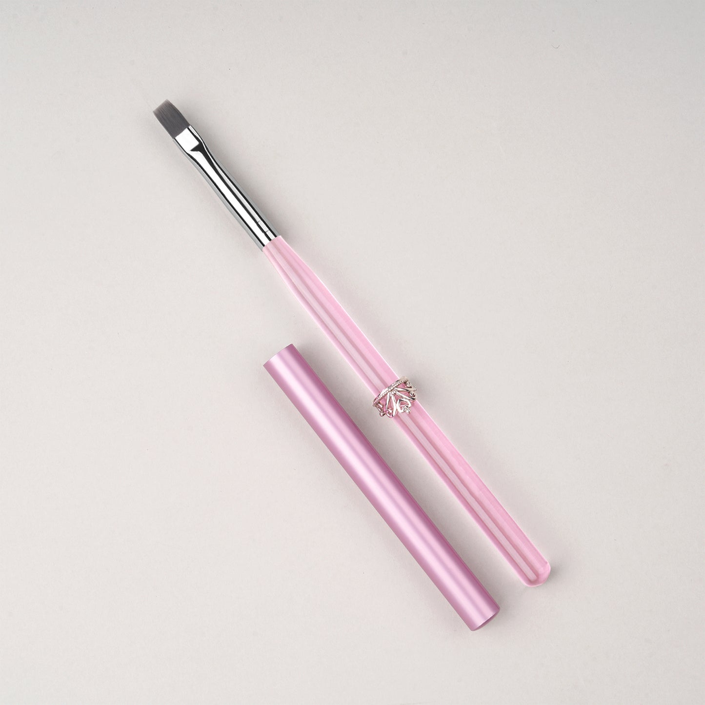 Yasterd Premium Quality 5Pcs Pink Tiara Gel Nail Brush Set