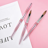 Load image into Gallery viewer, Yasterd Premium Quality Pink Metal Handle Kolinsky Acrylic Nail Brush