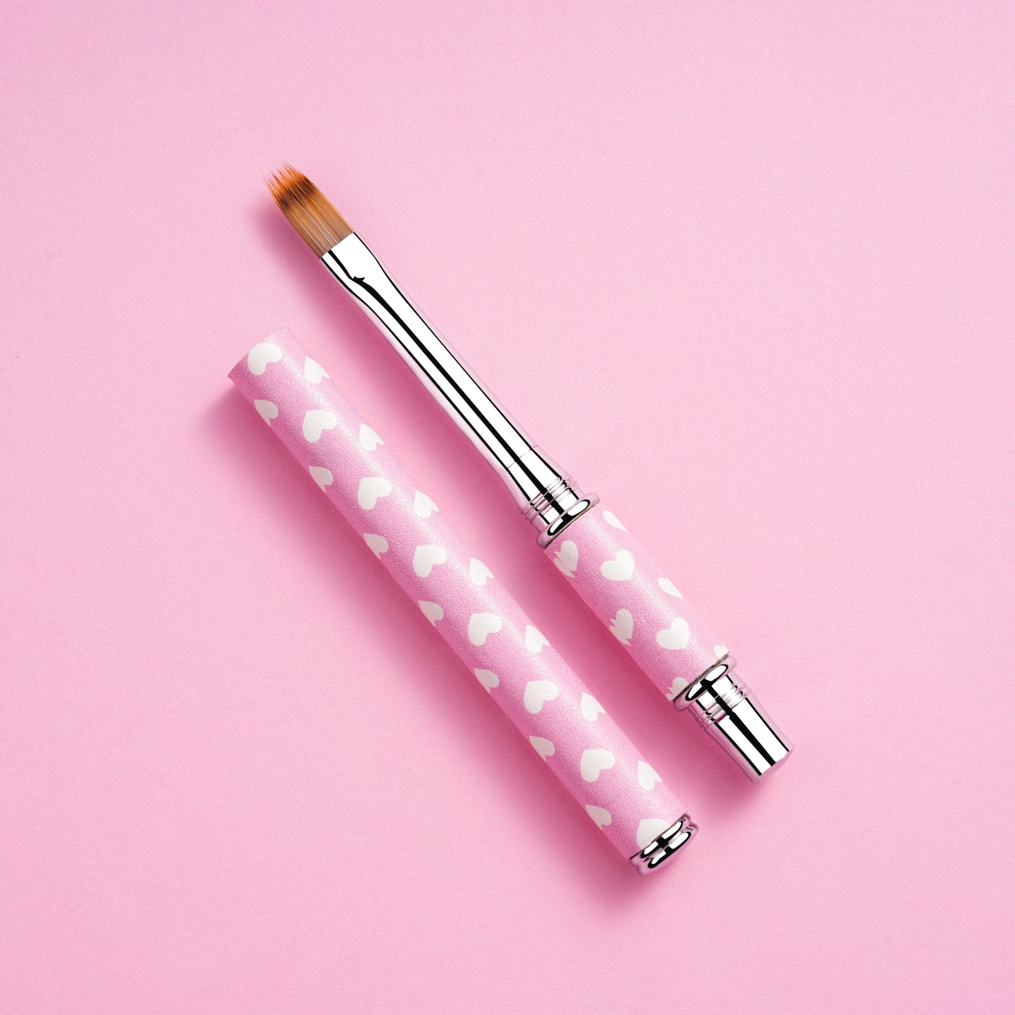 Yasterd 9Pcs Premium Quality Pink Metal Handle UV Gel Painting Pen, Flower & Gradient Designs, Liner Brushes Set