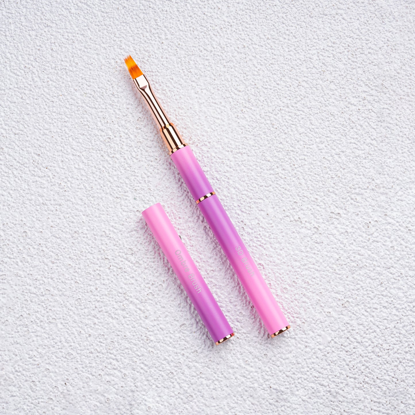 Yasterd Premium Quality 5Pcs Pink&Purple Metal Handle Nail Art Brush Set