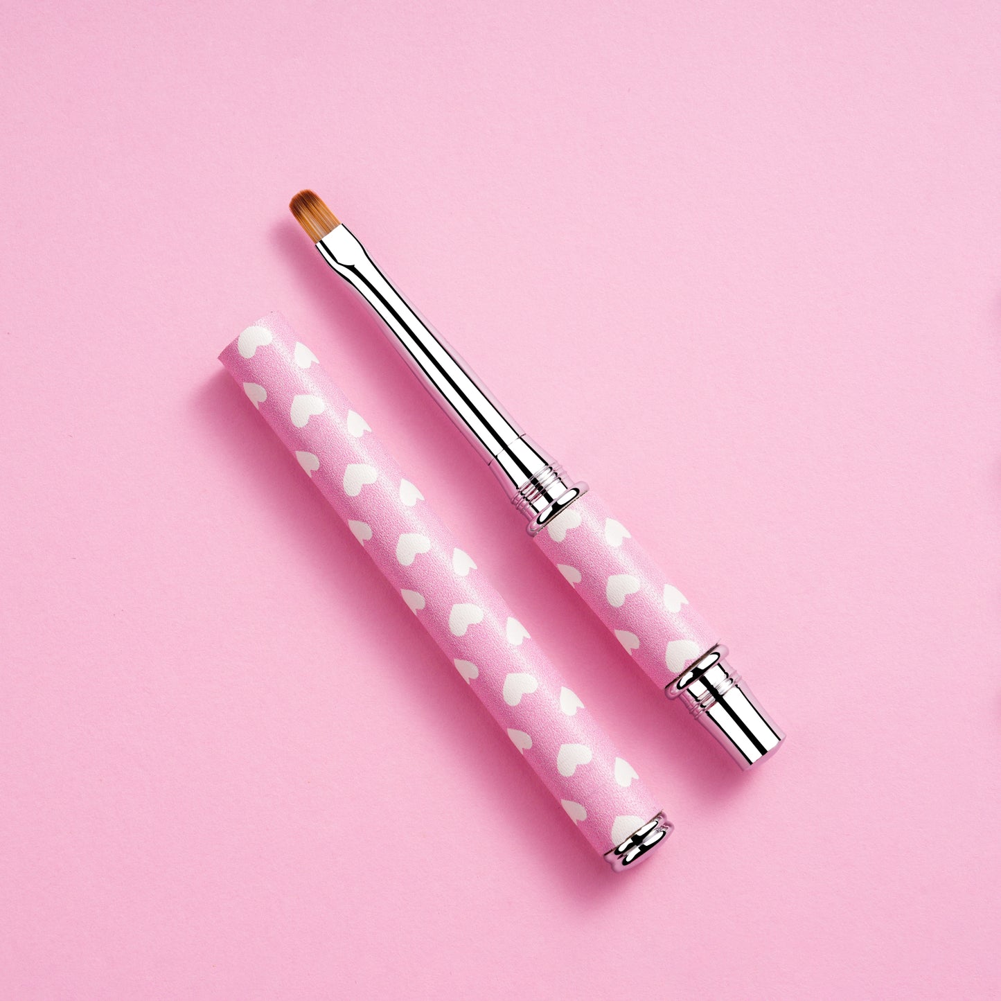 Yasterd 9Pcs Premium Quality Pink Metal Handle UV Gel Painting Pen, Flower & Gradient Designs, Liner Brushes Set