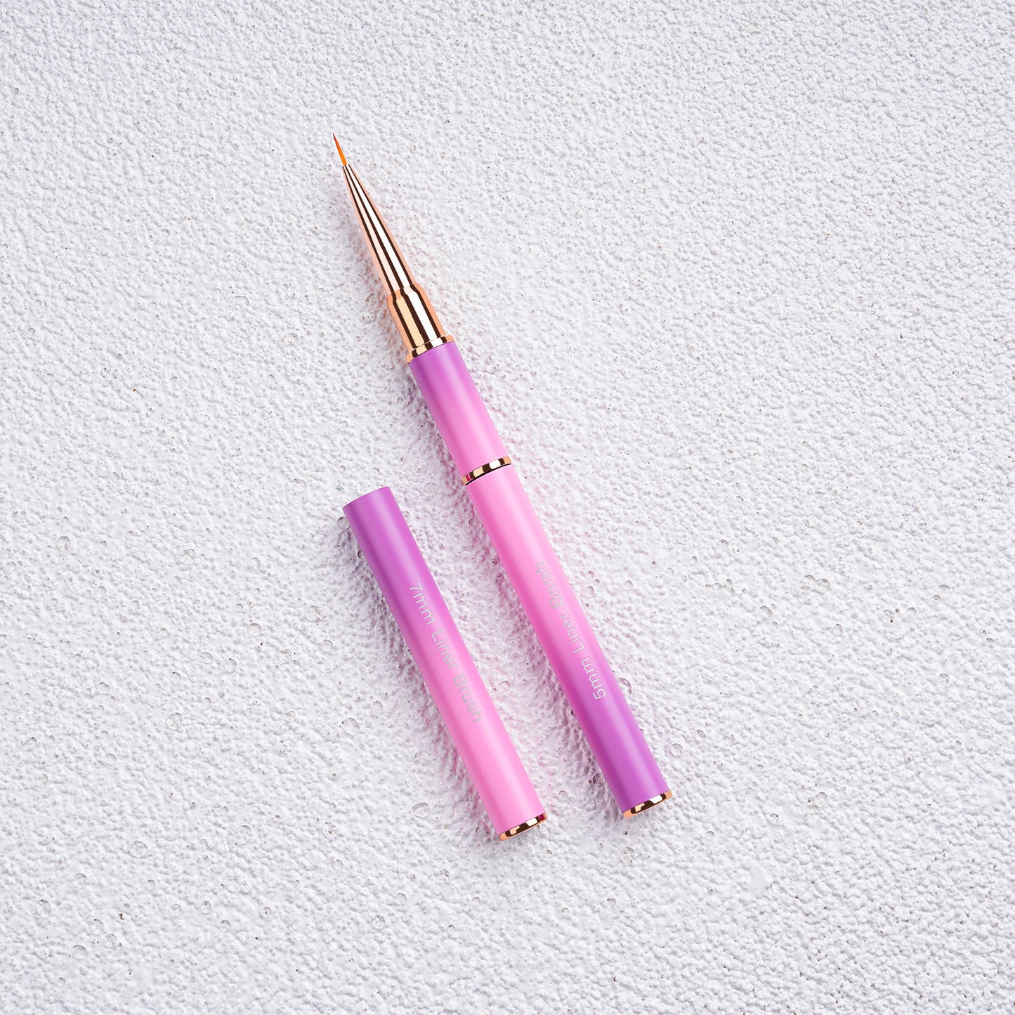 Yasterd Premium Quality 5Pcs Pink&Purple Metal Handle Nail Art Brush Set