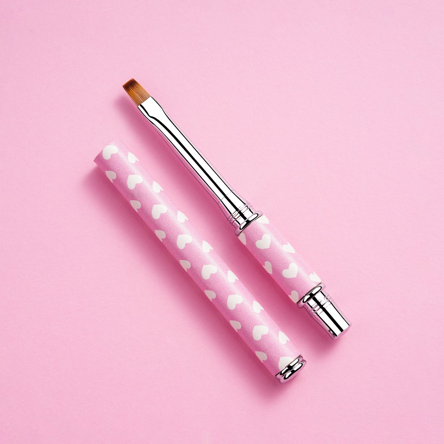 Yasterd 9Pcs Premium Quality Pink Metal Handle UV Gel Painting Pen, Flower & Gradient Designs, Liner Brushes Set