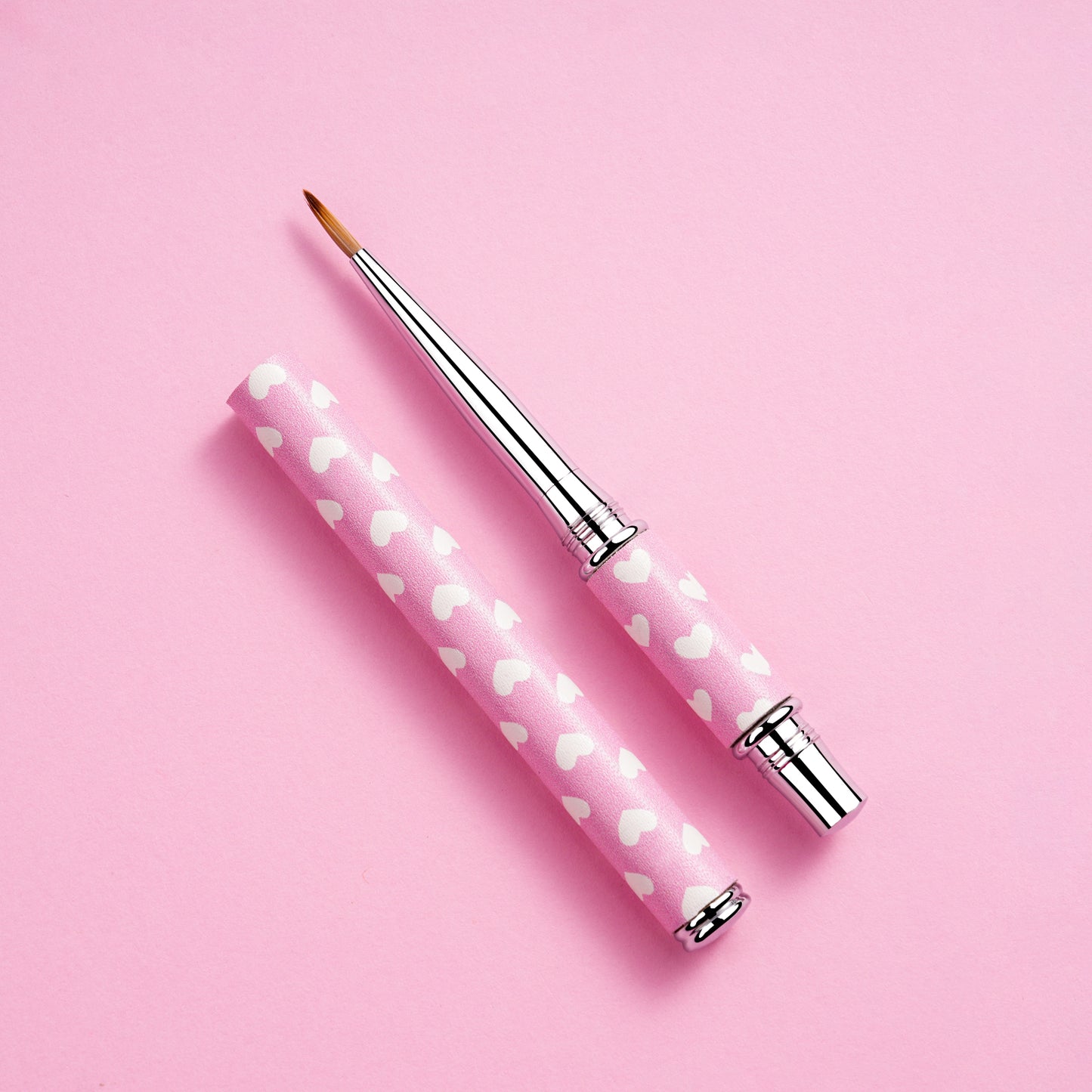 Yasterd 9Pcs Premium Quality Pink Metal Handle UV Gel Painting Pen, Flower & Gradient Designs, Liner Brushes Set