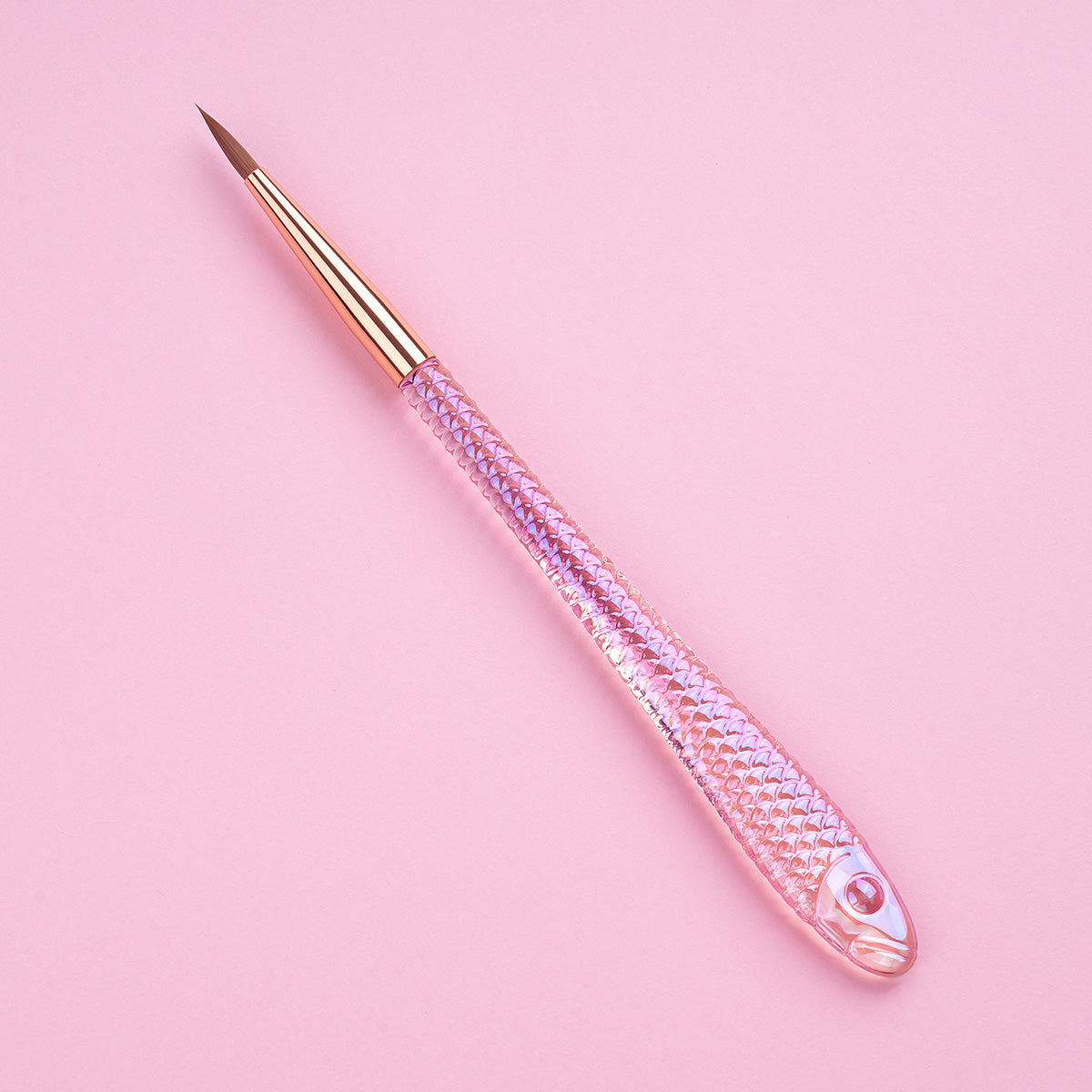 Yasterd 8Pcs Fish-Shaped Crystal Handle Nail Art Brush Set