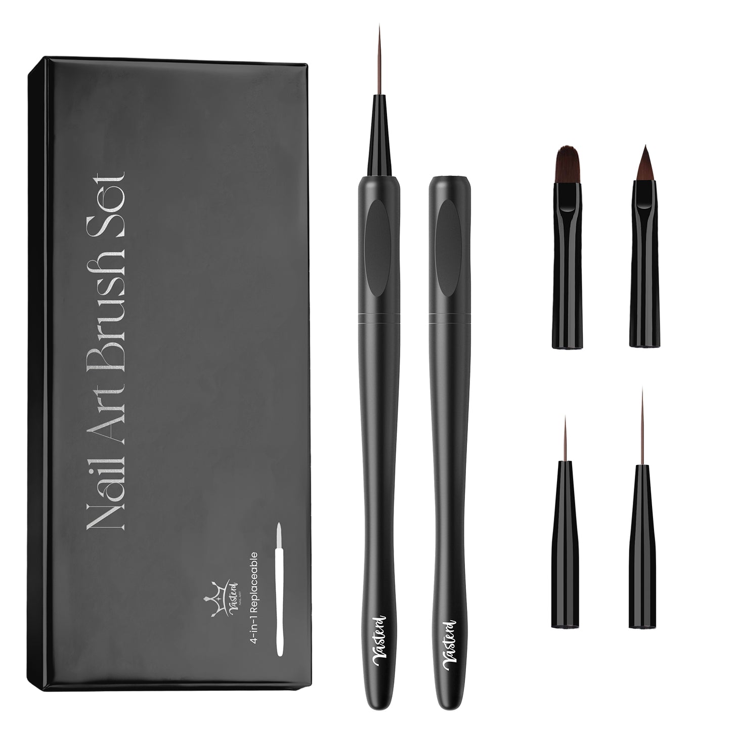 Yasterd New Replaceble Nail Art Brush Set Black