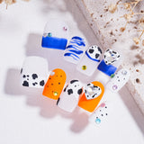 Load image into Gallery viewer, Yasterd Press on Nails Cute Short with Cow Design, 100% Hand-painted Reusable Gel UV Finished Pre-shaped False Nails for Women, 10pcs 3D Handmade False Nails-Medium Size