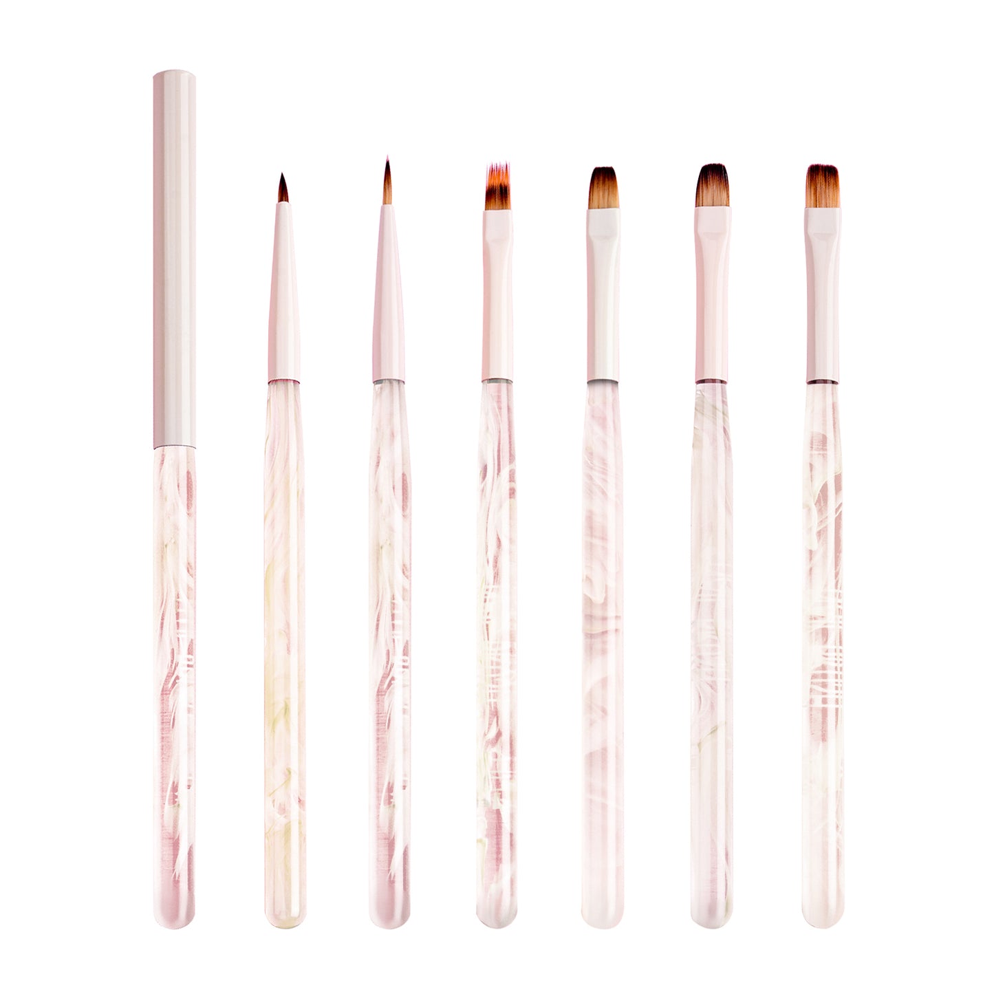 Yasterd 6Pcs Sakura Pink Nail Art Brush Painting Set