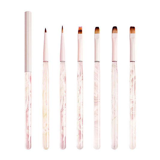 Yasterd 6Pcs Sakura Pink Nail Art Brush Painting Set