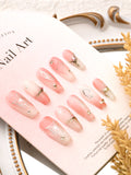 Load image into Gallery viewer, Yasterd Press on Nails Long Coffin with Butterfly Design, 100% Hand-painted Reusable Gel UV Finished Pre-shaped False Nails for Women, 10pcs 3D Handmade False Nails-Small Size