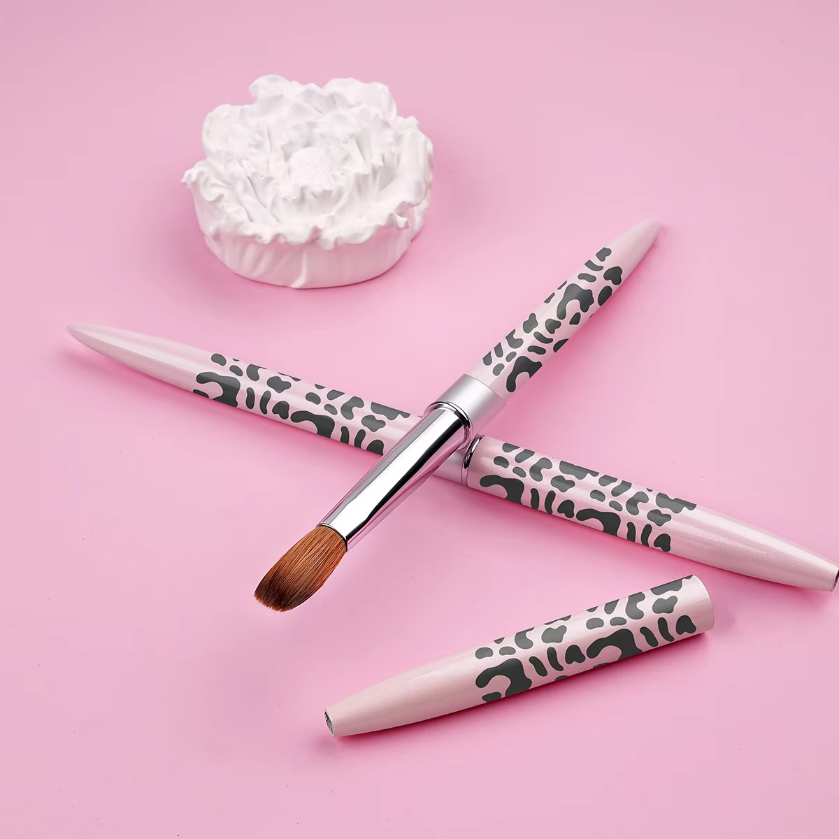 Yasterd Premium Quality Pink Metal Handle Kolinsky Acrylic Nail Brush