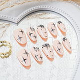 Load image into Gallery viewer, 10 Pieces Size S M L Handmade Craft Press Nails, Cat Nail Art Fashion Shiny Fake Nails for Women and Girls