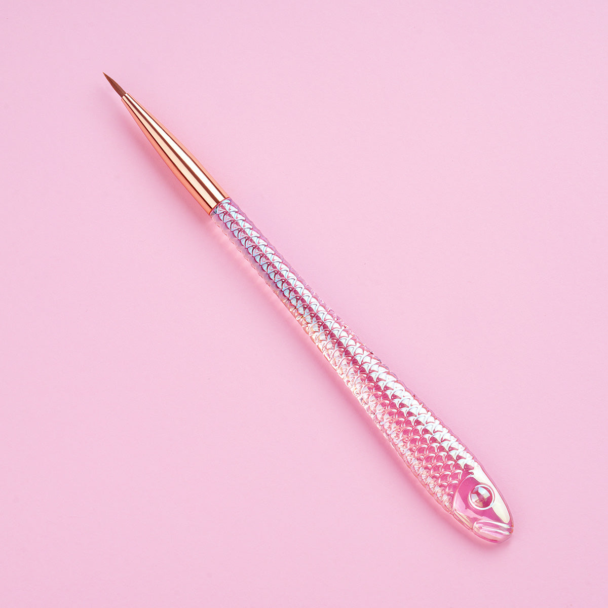 Yasterd 8Pcs Fish-Shaped Crystal Handle Nail Art Brush Set